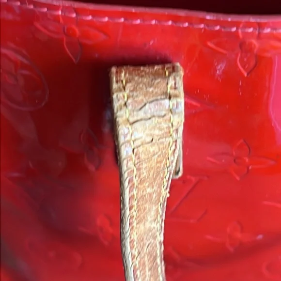 Louis Vuitton Bag Reade Monogram Vernis Pm Red Patent Leather Tote Small
